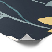 Poster Fleur dessinée à la main, motif artistique sans co (Coin)