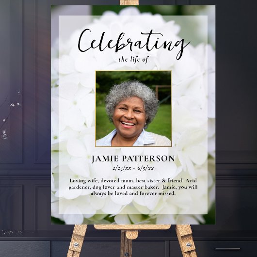 Poster Fleur d'hortensia Célébration de la vie Photo Funé