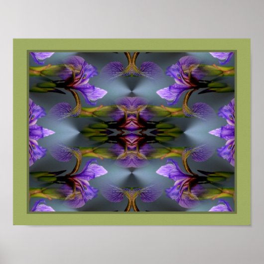 Poster Fleur d'Iris Blue Flag Abstrait de la Nature (Devant)