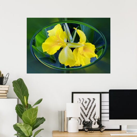 Poster fleur d'Iris jaune (Bureau à domicile)