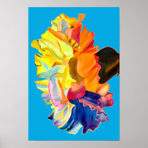 Poster Fleur d'oeillet colorée