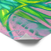 Poster Fleur d'oiseaux australiens, peinture florale trop (Coin)