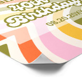 Poster Fleur d'onde rétro Vert 40e anniversaire Bienvenue (Coin)