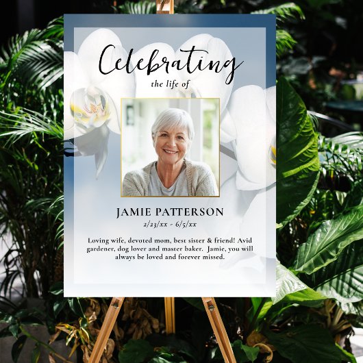 Poster Fleur d'orchidée Célébration de la vie Photo, funé