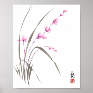 Poster Fleur d'Orchidée Murmurante