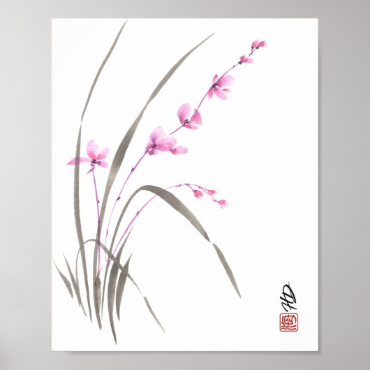 Poster Fleur d'Orchidée Murmurante (Devant)