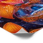 Poster Fleur d'orchidée orange (Coin)