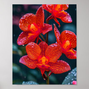Poster Fleur d'orchidée rouge