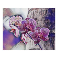 Fleur d'orchidée violette sur un tableau en bois