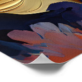 Poster Fleur dorée – Composition florale abstraite (Coin)