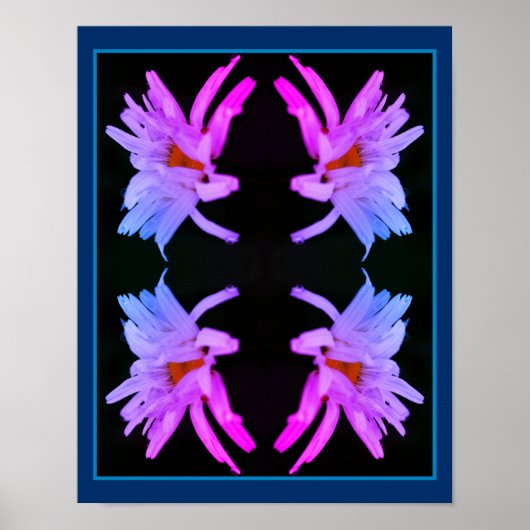 Poster Fleur Dramatique Abstraite teintée (Devant)