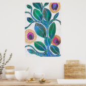 Poster Fleur du désert, aquarelle mélange média original (Cuisine)