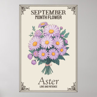 Poster Fleur du mois d'août