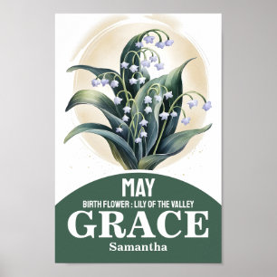 Poster Fleur du mois de mai Art de nurserie chrétien