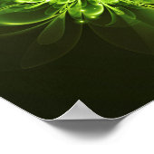 Poster Fleur éclatante Fractée Vert (Coin)