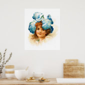 Poster Fleur en bleu (Cuisine)