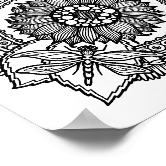 Poster Fleur En Mandala 2 (Coin)