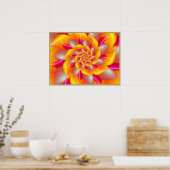 Poster Fleur en spirale rose et jaune (Cuisine)