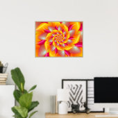 Poster Fleur en spirale rose et jaune (Bureau à domicile)