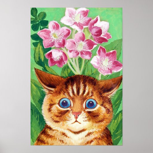 Poster Fleur et Chat, Louis Wain (Devant)