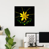 Poster Fleur et Papillon (Bureau à domicile)