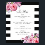 Poster Fleur et plumes de sauce noir et blanc mariage bar<br><div class="desc">Poster du bar à boissons mariage noir et blanc avec fleurs et plumes de sauce rose aquarelle. Convient pour l'anniversaire,  l'anniversaire et toute autre fête. Veuillez me contacter si vous avez besoin d'autres articles.</div>