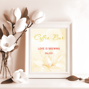 Poster Fleur Ethereal Magnolia, Bar Mariage À Café