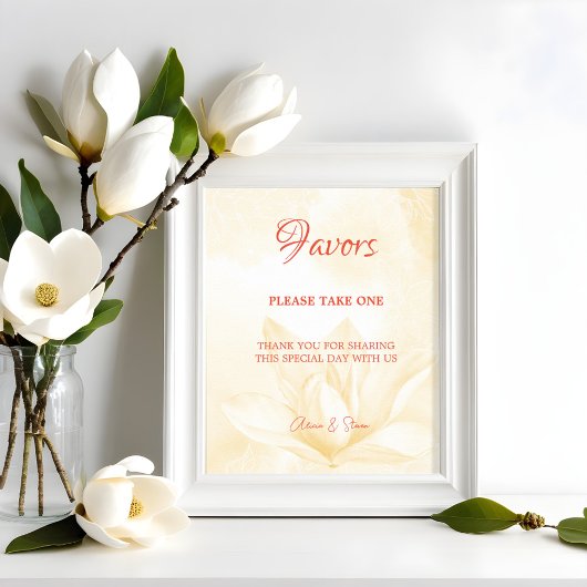 Poster Fleur Ethereal Magnolia, Favoris De Mariage