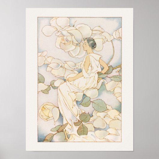 Poster Fleur Fée aux Roses Jaunes (Devant)