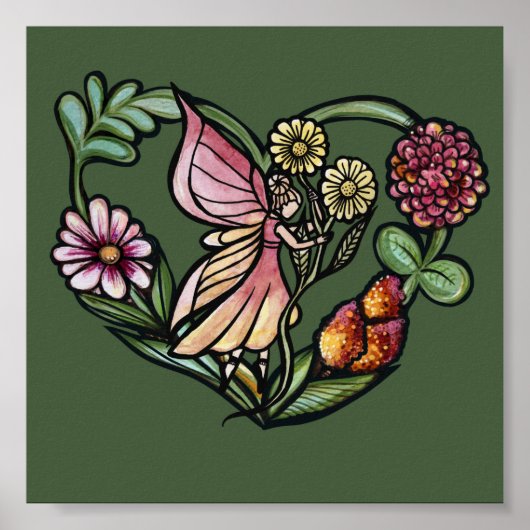 Poster Fleur Fée Jardin Fées (Devant)