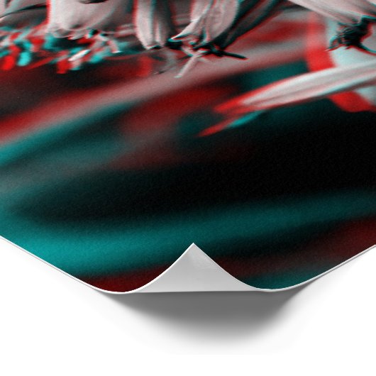 Poster Fleur fou 3D (Coin)