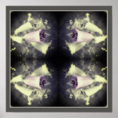 Poster Fleur Foxglove Rose Noir Et Blanc Abstrait (Devant)