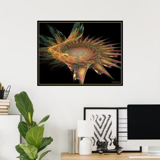 Poster fleur fractale (Bureau à domicile)