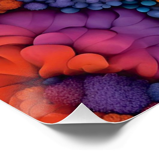 Poster Fleur fractale vive (Coin)