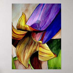 Poster Fleur Fritillaire violet couleur d'origine art