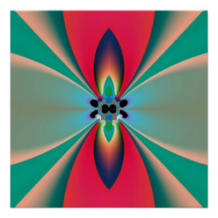 Poster Fleur Funky Art Abstrait