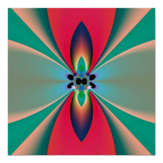 Poster Fleur Funky Art Abstrait (Devant)