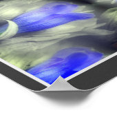 Poster Fleur Gentienne Bleue Multipliée Nature Abstraite (Coin)