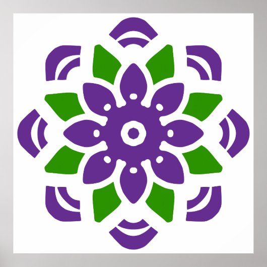 Poster Fleur Geo Mandala Abstraite (Devant)