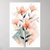 Poster Fleur géométrique douce (Devant)