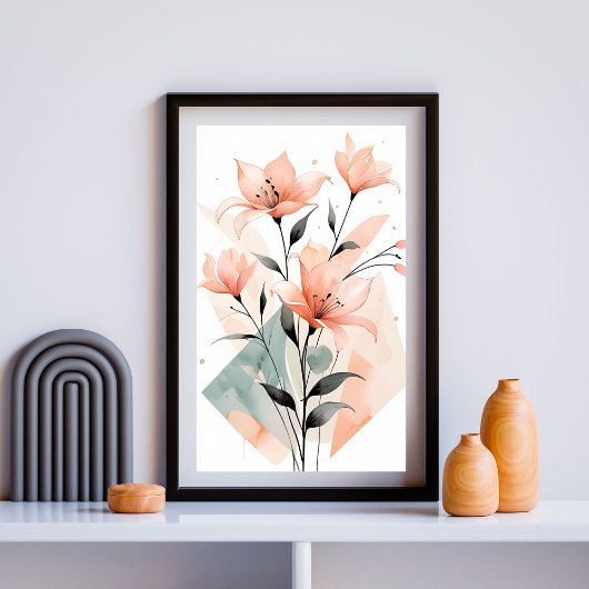 Poster Fleur géométrique douce