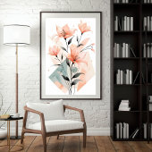 Poster Fleur géométrique douce