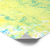 Poster Fleur géométrique orange sur fond abstrait (Coin)