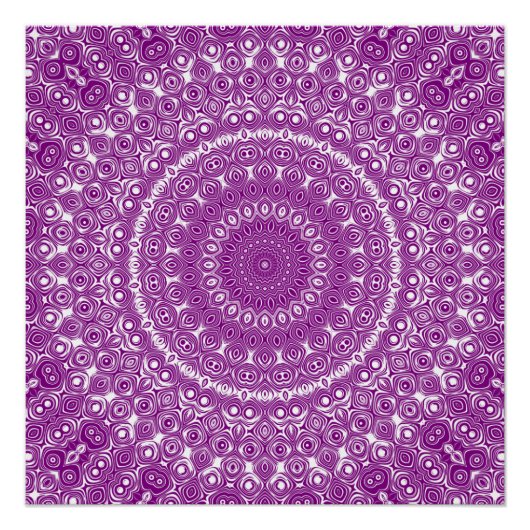 Poster Fleur géométrique violette radiante (Devant)