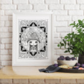 Poster Fleur Gnome Mandala Couleur adulte