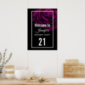 Poster Fleur gothique violet-rouge Rose Accueil (Cuisine)