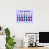 Poster Fleur Hannukah Menorah Imprimer (Bureau à domicile)