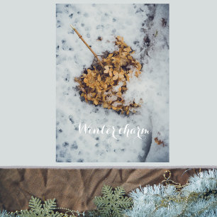Poster Fleur Hortensia sur la neige