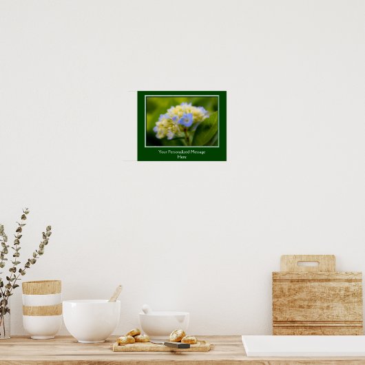 Poster Fleur Hydrangée Bleue Douce Personnalisée (Cuisine)