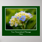 Poster Fleur Hydrangée Bleue Douce Personnalisée (Devant)